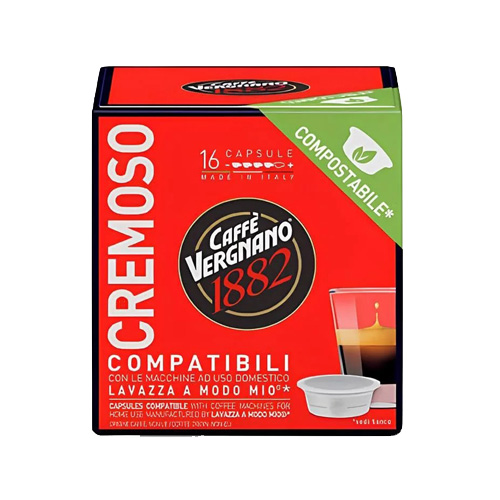 Vergnano Caff&egrave;  CREMOSO capsules compatibel Lavazza A MODO MIO apparaten (16 st)