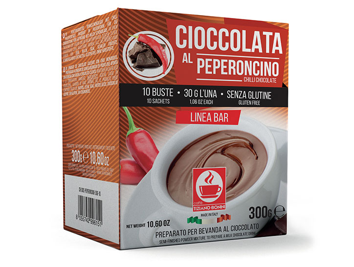 Bonini chocoladedrank met rode peper ( 10 x 30gr )