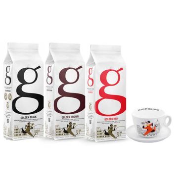 Golden Brasil koffiebonen 3kg + 1 cappuccino tas GRATIS