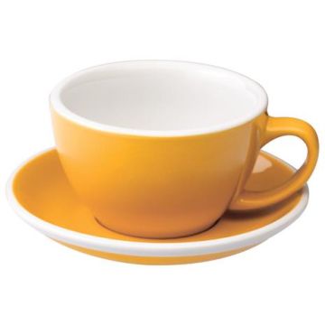 Loveramics egg café latte tas en ondertas (300ml) Geel