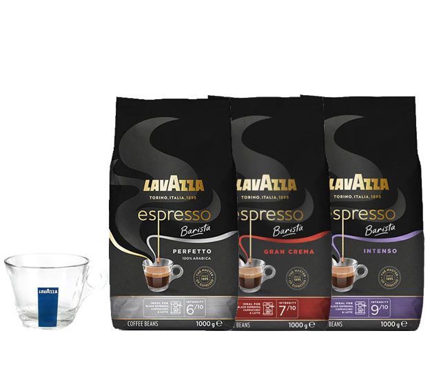 Lavazza koffiebonen Barista 3kg + 1 cappuccino glas GRATIS online kopen? |  DeKoffieboon.nl