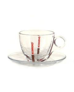 Kimbo cappuccino GLAS en ondertas (6 setjes)