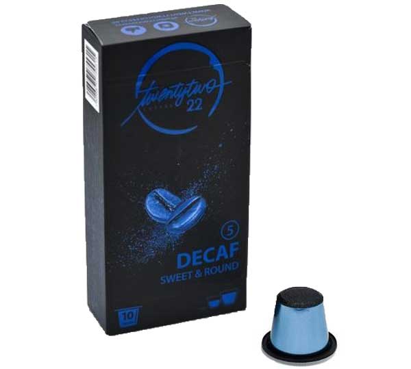 Twenty Two Coffee Decaf capsules voor nespresso (10st) - HOUDBAARHEID 06/2022