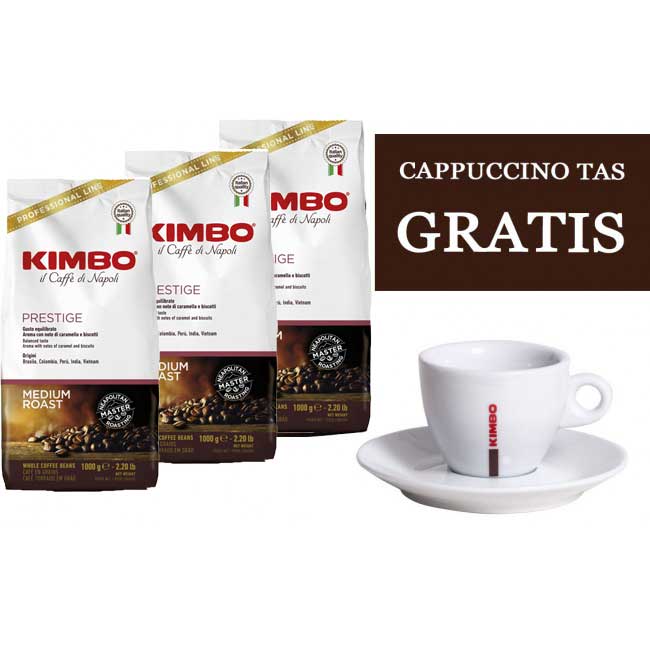 Kimbo koffiebonen prestige (3x1kg) + GRATIS tas
