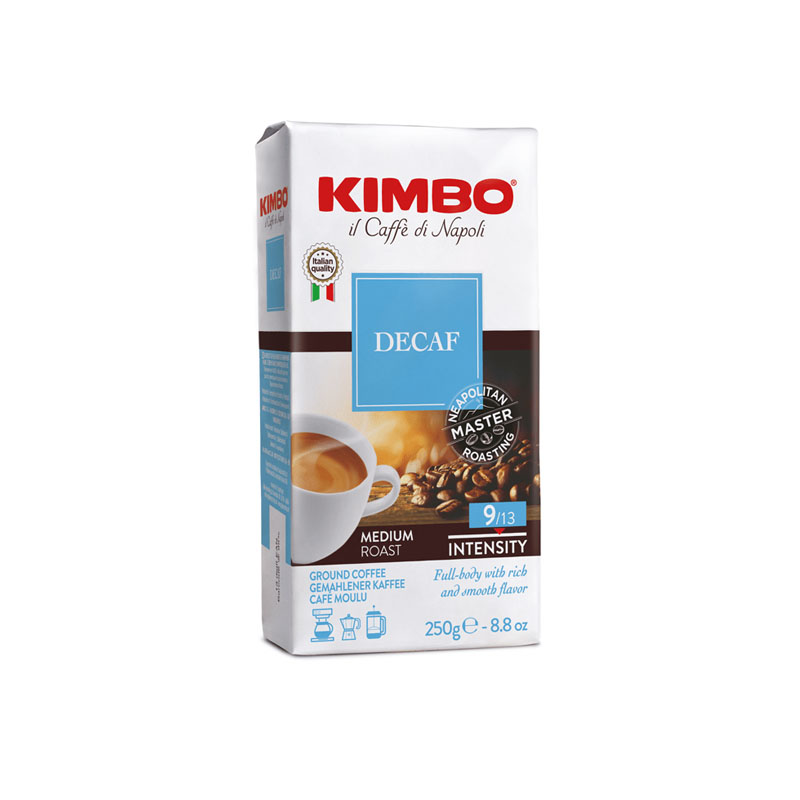 Kimbo decaffeïnato (250gr gemalen koffie)