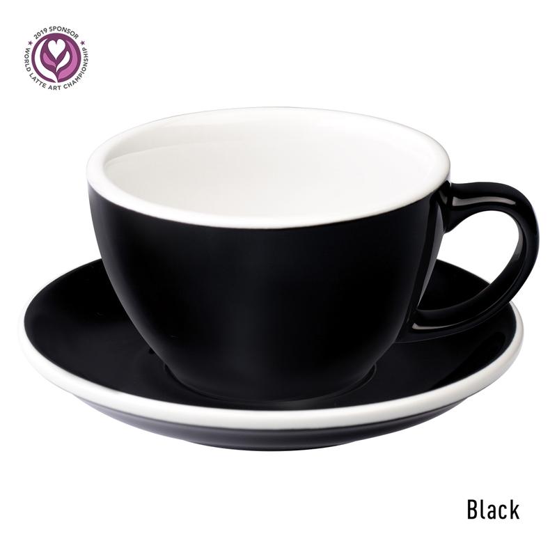 Loveramics egg café latte tas en ondertas (300ml) black afbeelding 1