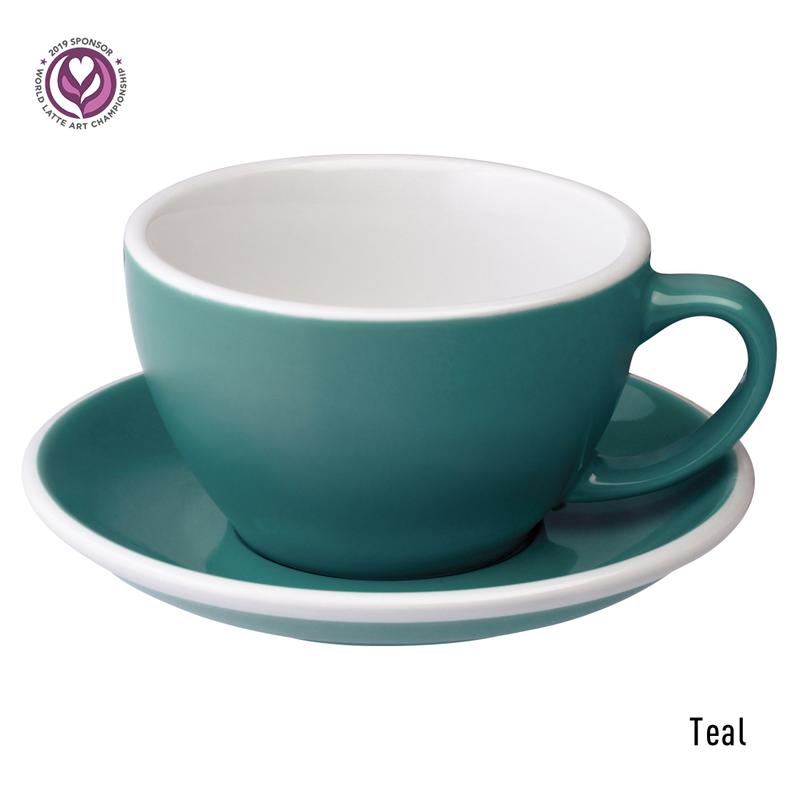 Loveramics egg café latte tas en ondertas (300ml) teal afbeelding