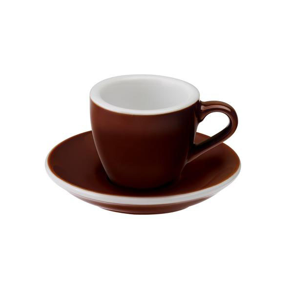 Loveramics egg espresso tas en ondertas (80ml) bruin
