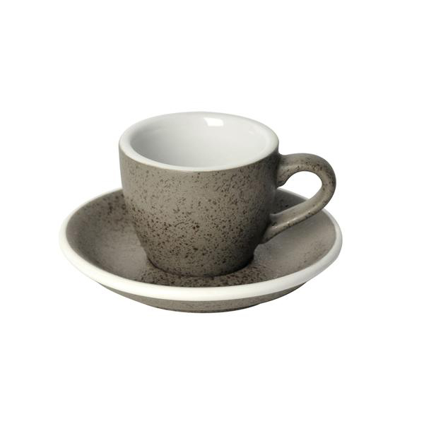 Loveramics egg espresso tas en ondertas (80ml) graniet afbeelding