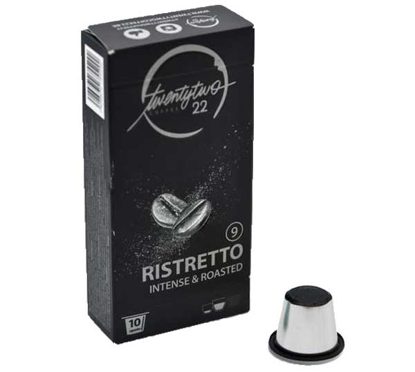 Twenty Two Coffee Ristretto capsules voor nespresso (10st) - HOUDBAARHEID 06/2022