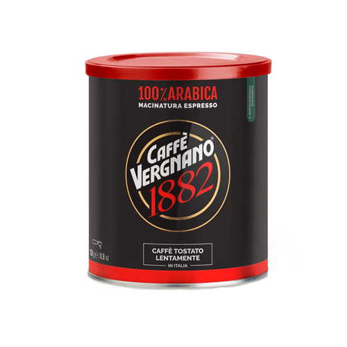 Caff? Vergnano 100% ARABICA ESPRESSO Tin (250gr gemalen koffie)