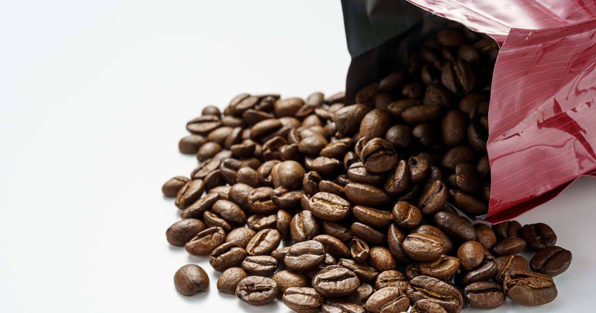 koffiebonen in verpakking